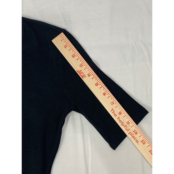 NWT Madewell Crewneck Short Sleeve Bodysuit Thong Women's size XS Black - Picture 9 of 12